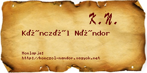 Könczöl Nándor névjegykártya
