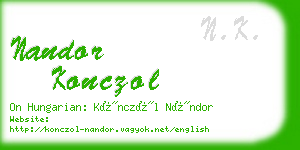 nandor konczol business card